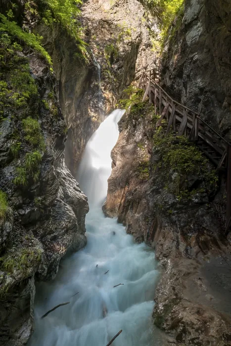 Framed Print : Mountain stream with waterfall