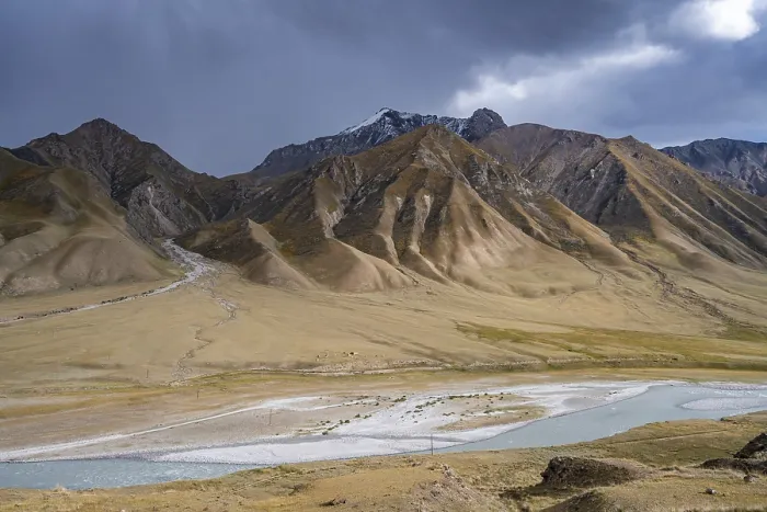 Framed Print : Mountain valley with Sary Jaz river