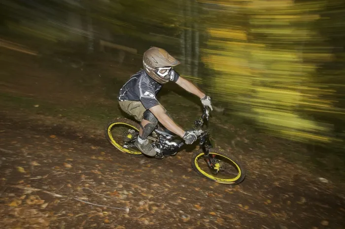 Framed Print : Mountainbiker on downhill track at Hopfgarten in the Brixental valley