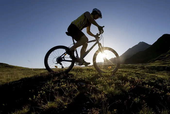 Framed Print : Mountainbiker, Northern Tyrol, Austria, Europe