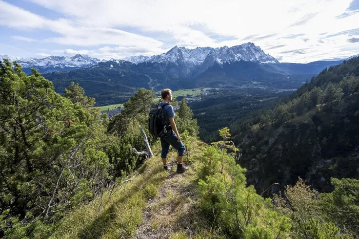 Framed Print : Mountaineers on a hiking trail
