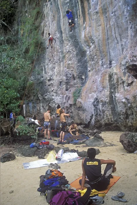Framed Print : Mountaineers on Railay East Beach Framed Print : Mountaineers on Railay East Beach