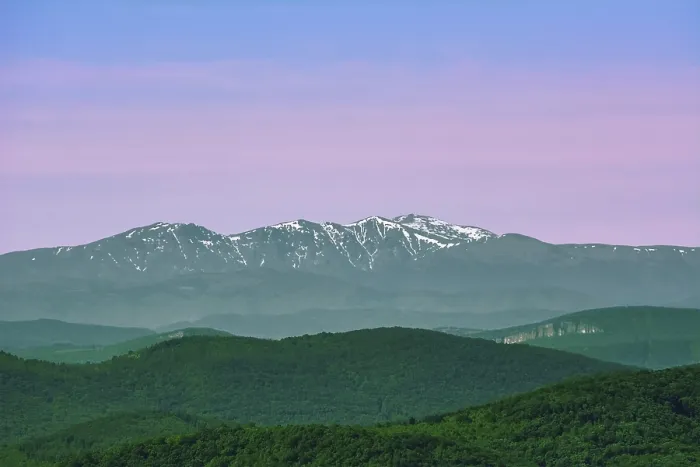 Framed Print : Mountains Behind the Hills in Veliko Tarnavo Region