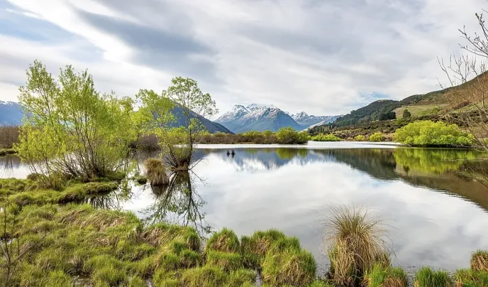 Framed Print : Mountains reflected in the lake