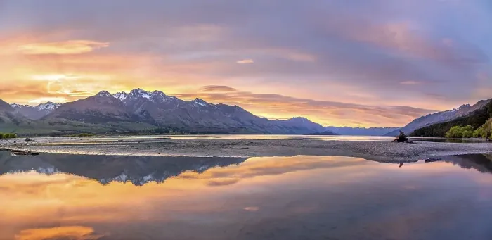 Framed Print : Mountains reflected in the lake