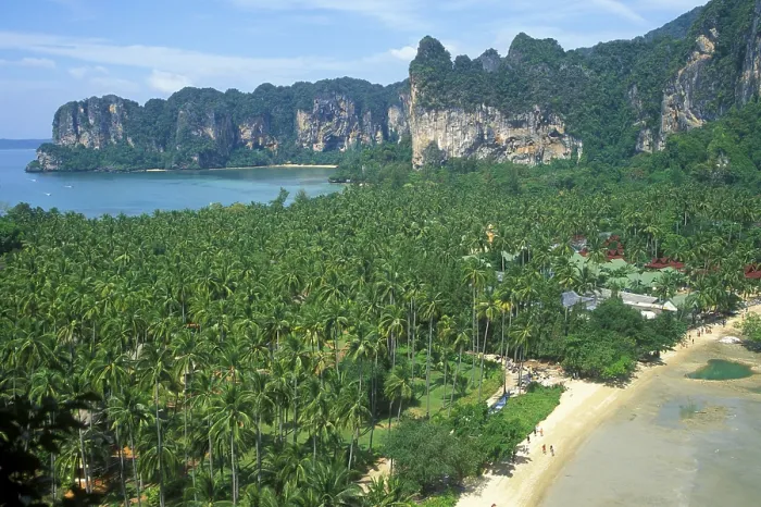 Framed Print : Mountains, sea, beach, view of Railay East from the viewpoint