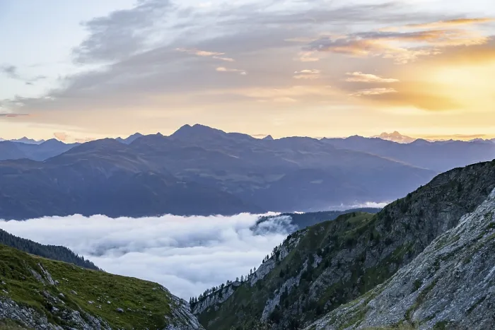 Framed Print : Mountains at sunrise, Carnic High Trail Framed Print : Mountains at sunrise, Carnic High Trail