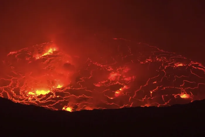 Framed Print : Mouth of the volcano with magma