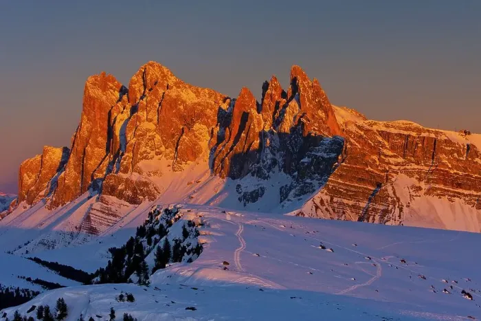 Framed Print : Mt Seceda and the Mt Odles at sunset