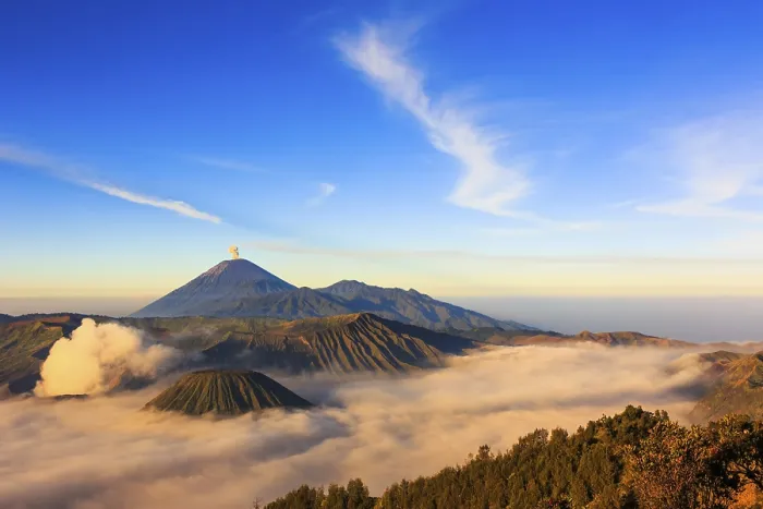 Framed Print : Mt.Bromo, Mt.Semeru, Mt.Batok covered with fog and sulfur gas Framed Print : Mt.Bromo, Mt.Semeru, Mt.Batok covered with fog and sulfur gas