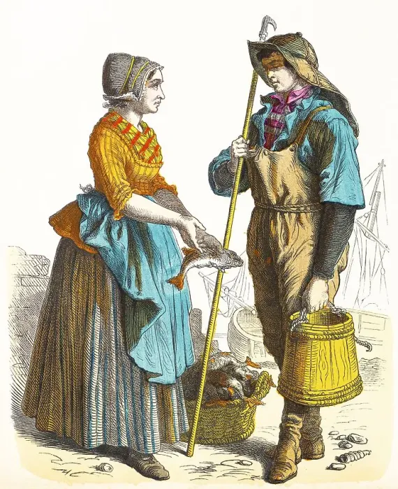Framed Print : Muenchener Bilderbogen, costumes