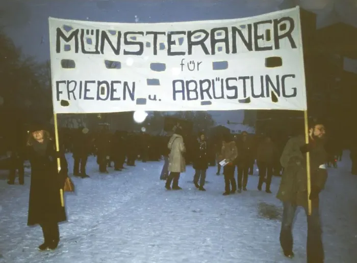 Framed Print : Muenster. Peace movement. 11. 12. 81