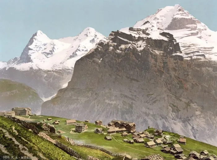 Framed Print : Muerren, general view, Bernese Oberland Framed Print : Muerren, general view, Bernese Oberland
