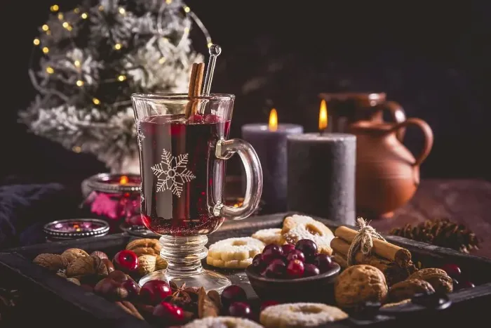 Framed Print : Mulled wine with cranberry and spices
