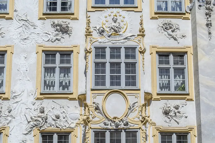 Framed Print : MUNCHEN, GERMANY - JULY 26, 2015: Facade of Asamhaus in Munich
