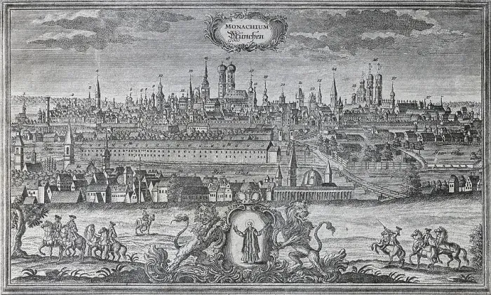 Framed Print : Munich, copperplate engraving by Martin Engelbrecht Framed Print : Munich, copperplate engraving by Martin Engelbrecht