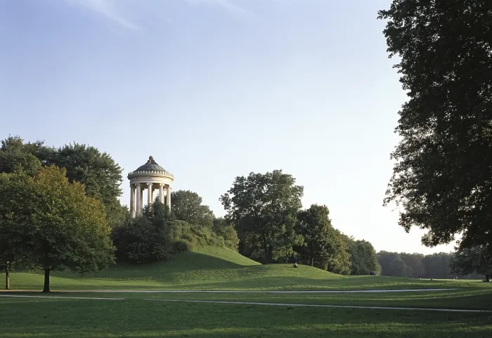 Framed Print : Munich, English Garden /  Hill with Monopteros