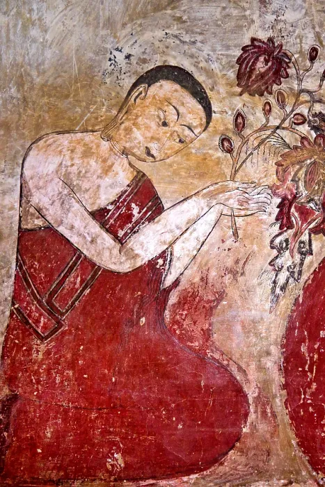 Framed Print : Mural in the Buddha statue in Sulamani Temple