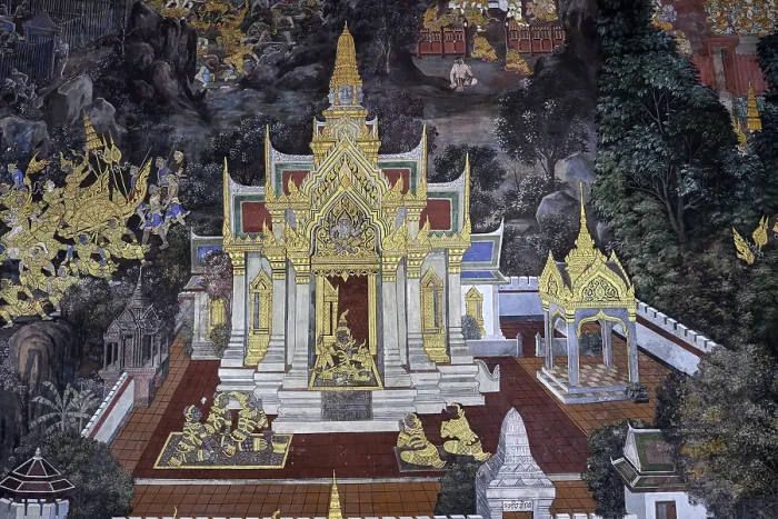 Framed Print : Mural painting in Wat Phra Kaew