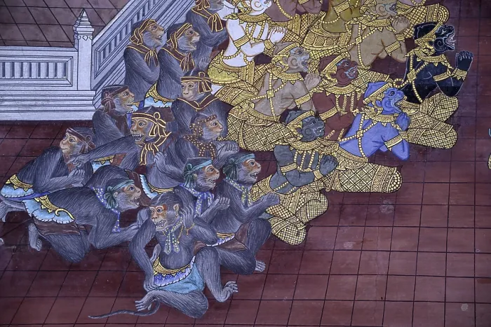 Framed Print : Mural painting in Wat Phra Kaew