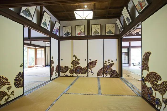 Framed Print : Mural paintings, interior view of Shoren-in Framed Print : Mural paintings, interior view of Shoren-in