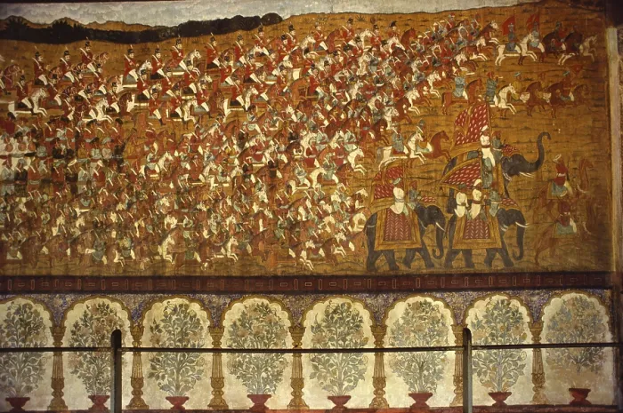 Framed Print : Mural in summer palace of Tipu Sultan Framed Print : Mural in summer palace of Tipu Sultan