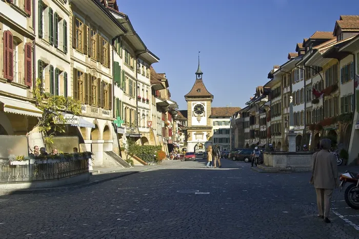 Framed Print : Murten, Canton Fribourg, Switzerland Framed Print : Murten, Canton Fribourg, Switzerland