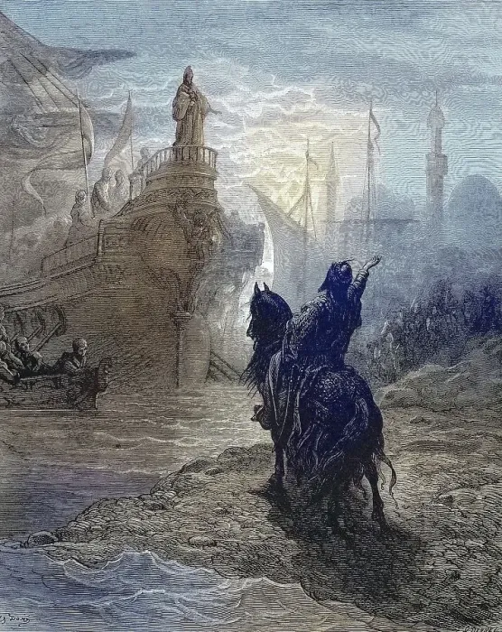 Framed Print : Murzuflos negotiating with Dandolo