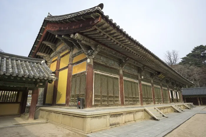 Framed Print : Museoljeon hallways and main courtyard in bulguksa temple Framed Print : Museoljeon hallways and main courtyard in bulguksa temple
