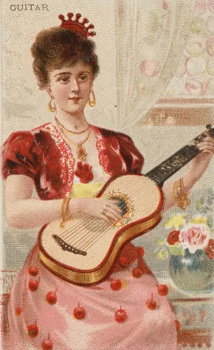 Framed Print : Musical instruments, Woman playing a musical instrument