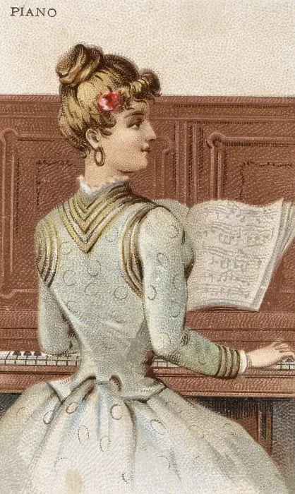 Framed Print : Musical instruments, Woman playing a musical instrument