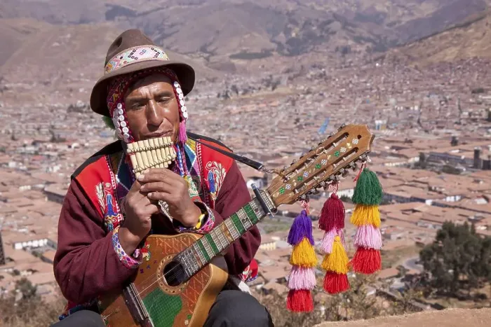 Framed Print : Musician wearing a traditional costume