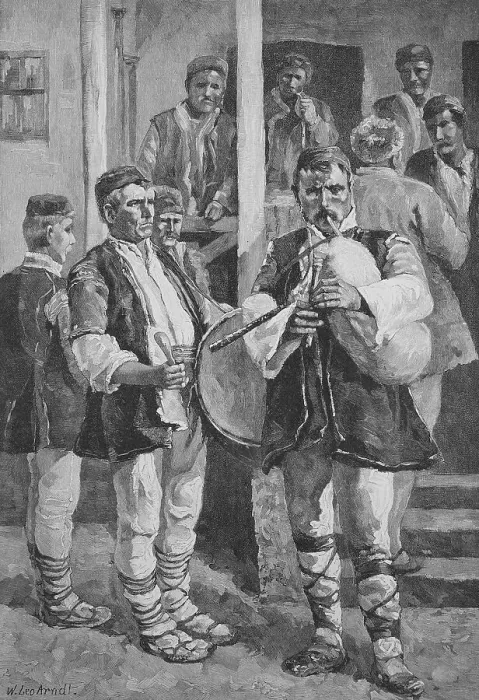 Framed Print : Musicians from angolan rousette (1898)