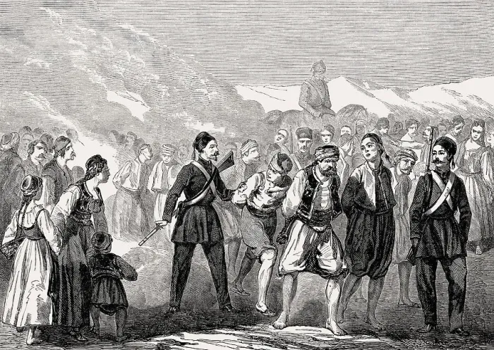 Framed Print : Muslim perpetrators arrested after attacking Christians