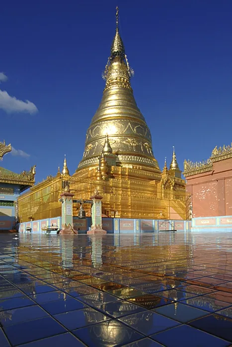 Framed Print : Myanmar, Asia, Golden Pagoda in Sagai, Stupa, Asia Framed Print : Myanmar, Asia, Golden Pagoda in Sagai, Stupa, Asia