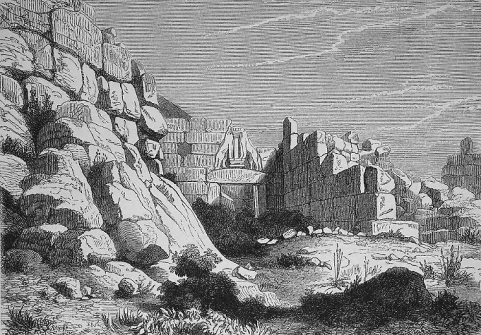 Framed Print : Mycenae, Greece, historical woodcut Framed Print : Mycenae, Greece, historical woodcut
