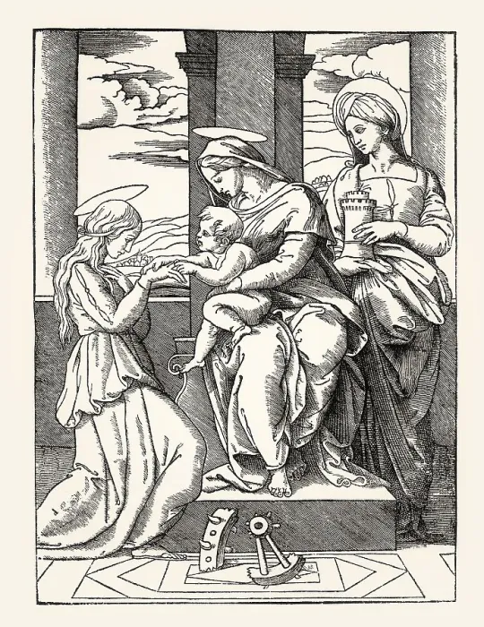 Framed Print : The Mystic Marriage of Saint Catherine of Alexandria