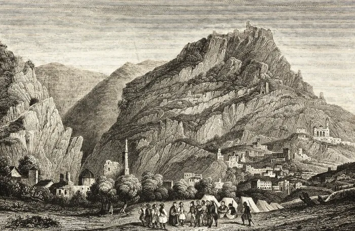 Framed Print : Mystras or Mistra near Sparta, Byzantine ruined city