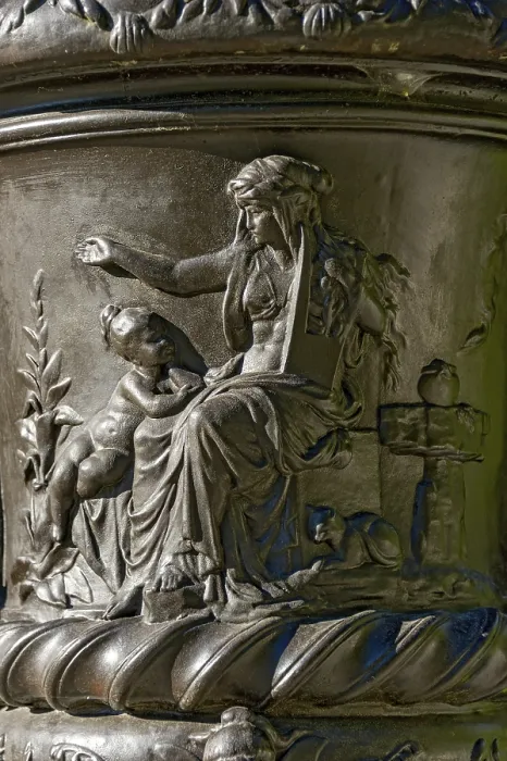 Framed Print : Mythological depiction, relief on a vase