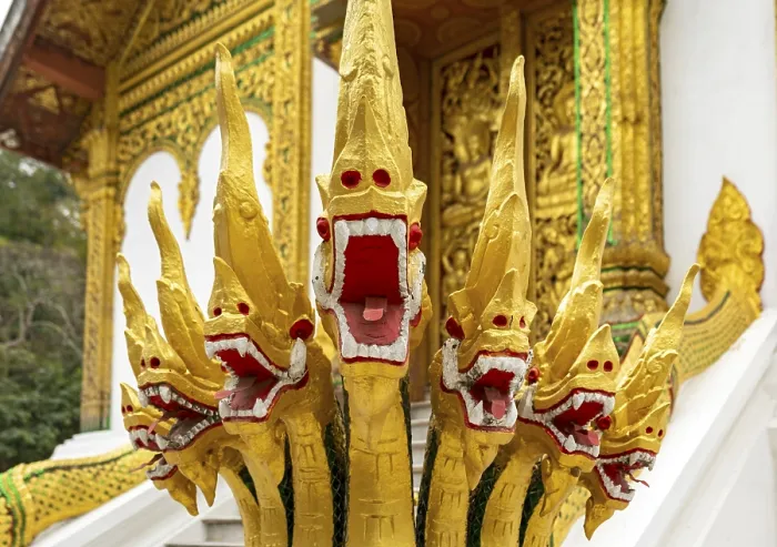 Framed Print : Naga at the steps of Wat Ho Pha Bang temple Framed Print : Naga at the steps of Wat Ho Pha Bang temple