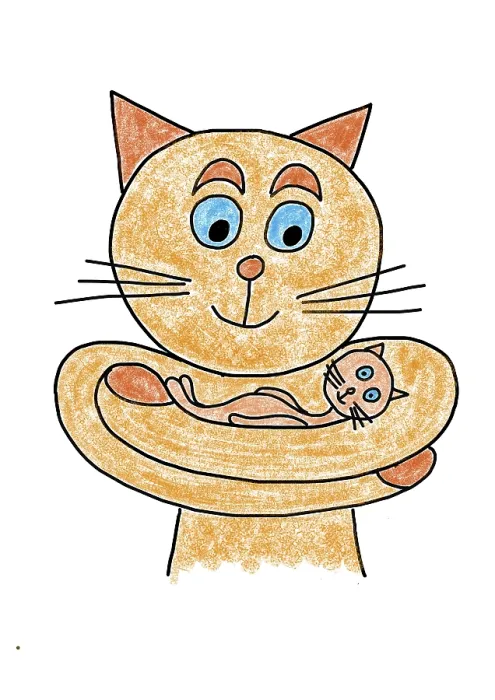 Framed Print : Naive illustration, child drawing