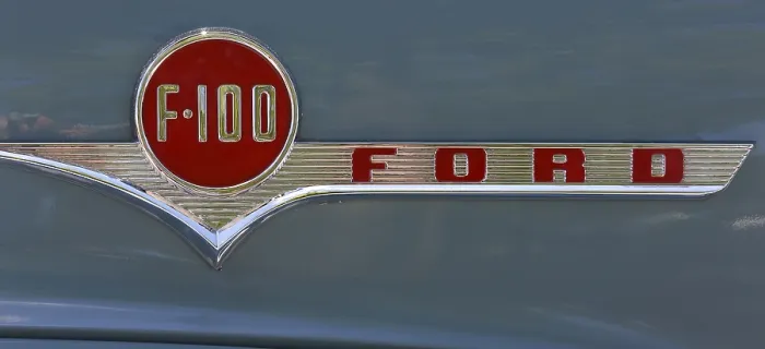 Framed Print : Nameplate Ford F 100 Pickup, V8 Framed Print : Nameplate Ford F 100 Pickup, V8