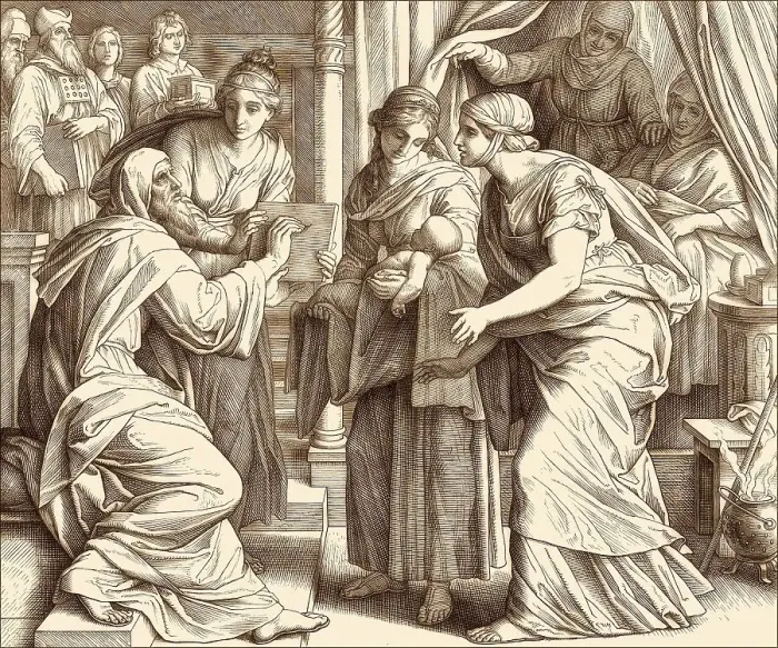Framed Print : Naming of John the Baptist, by Julius Schnorr von Carolsfeld