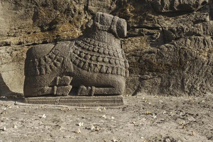 Framed Print : Nandi statue at Pataleshwar cave