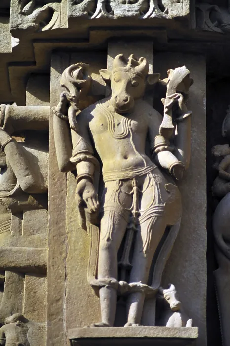 Framed Print : Nandi on wall of chitragupta temple Khajuraho madhya pradesh india