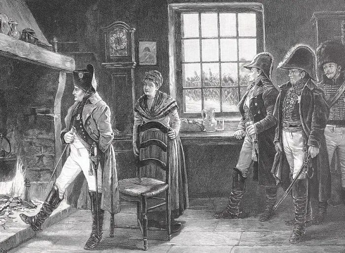 Framed Print : Napoleon in front of his final decision in the silver hake (1814)