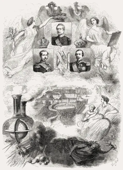 Framed Print : Napoleon III, William I and Tsar Alexander II