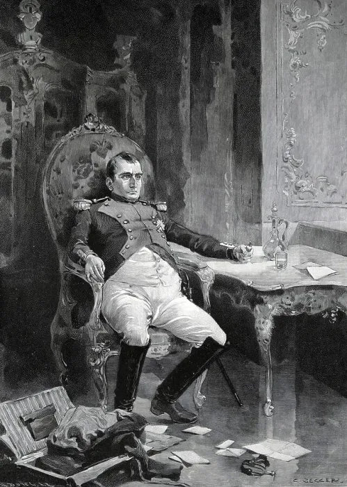 Framed Print : Napoleon taking poison in the Palace of Fontainebleau