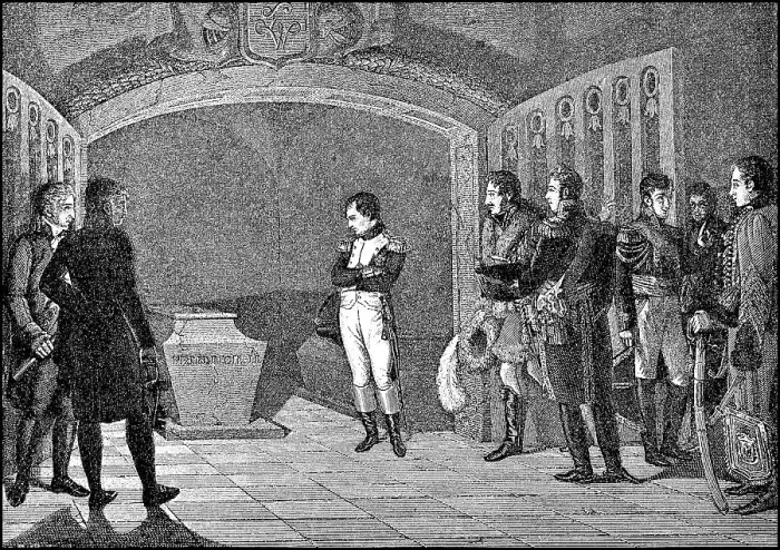 Framed Print : Napoleon in the tomb of Frederick the Great