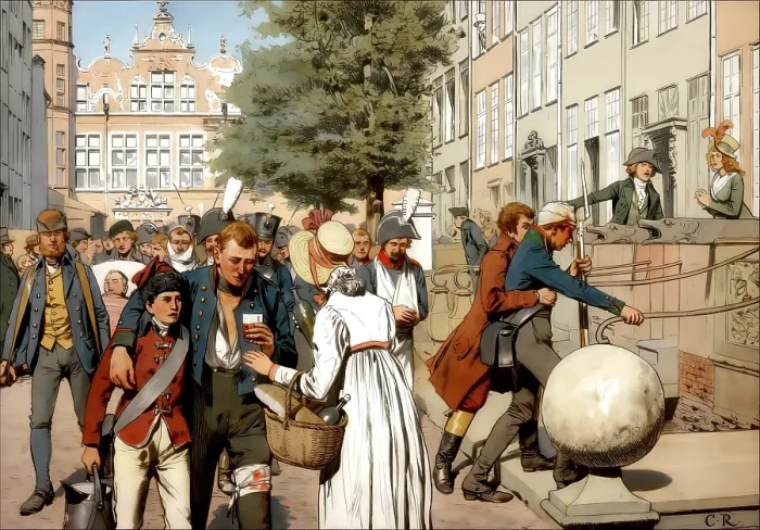Framed Print : Napoleonic Wars, The defense of Danzig in Spring 1807
